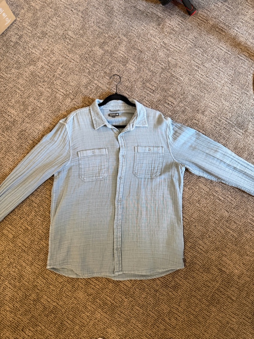 Toad&Co Pale Blue Textured Long-Sleeve Button Shirt